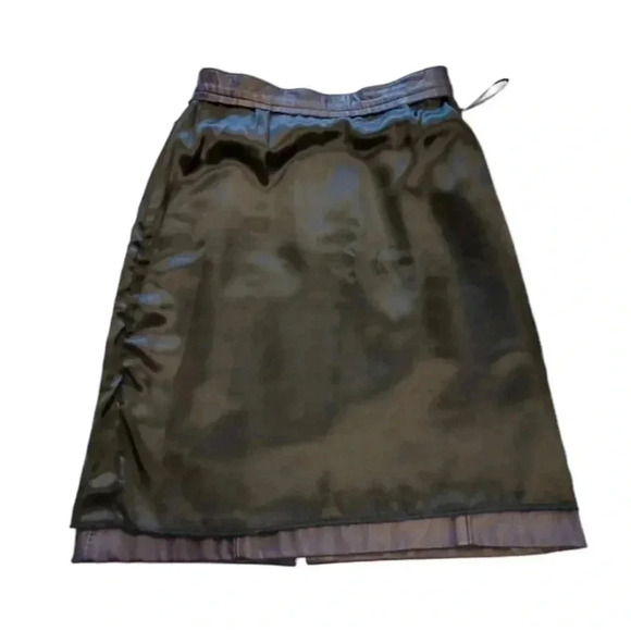 the olde Hide House Vintage 100% Leather  Eggplant Mini Skirt Size 10 - Picture 8 of 10